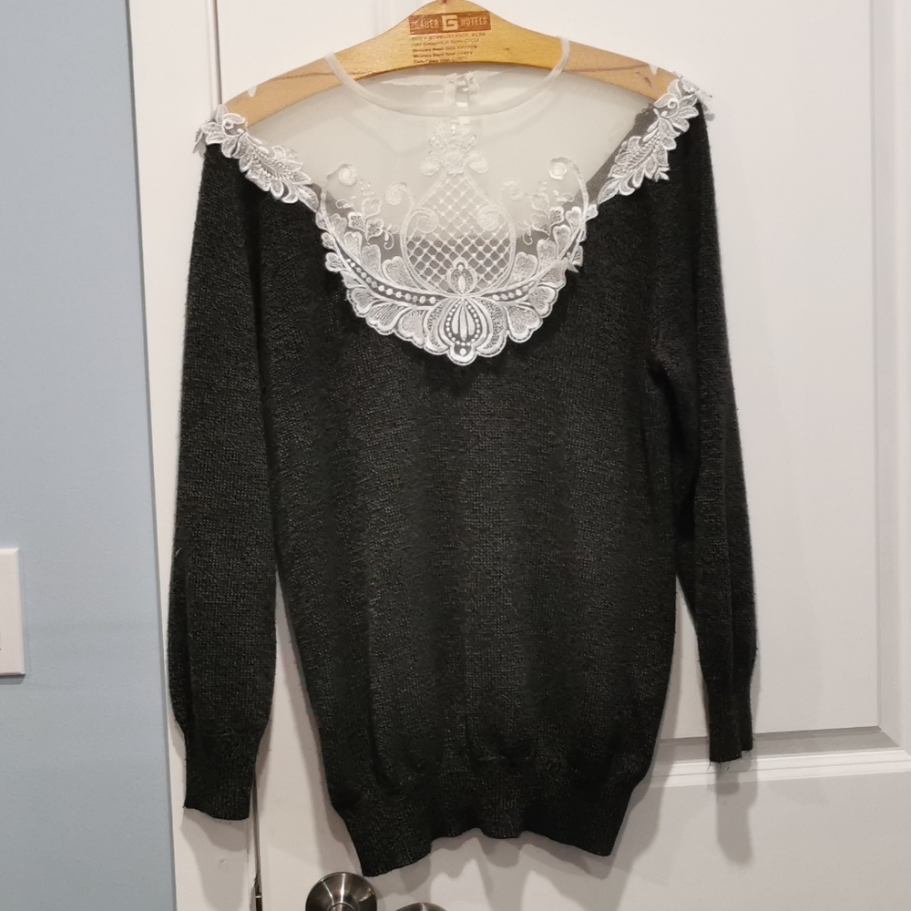 SOLD Vintage Lace Sweater GUC